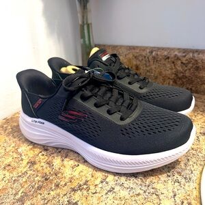 Skechers Black Sneakers with White Sole